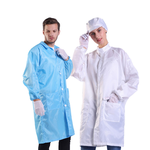एलएन-1560101 साफ कमरे में विरोधी स्थैतिक कपड़ों के साथ धोने योग्य एएसडी परिधान